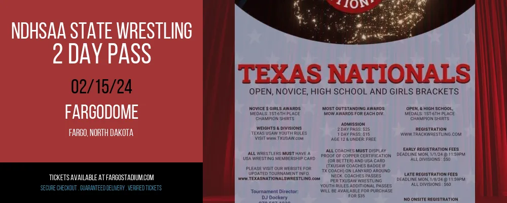 NDHSAA State Wrestling - 2 Day Pass at Fargodome